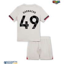 Otroški Nogometni dresi Chelsea Alejandro Garnacho #49 Gostujoči 2025-26 Kratek Rokav (+ Kratke hlače)